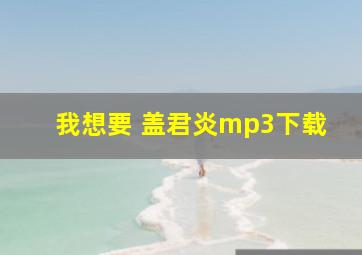 我想要 盖君炎mp3下载